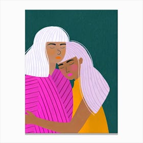 Two Women Hugging 4 Canvas Print