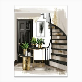 Black And Gold Interior Design Canvas Print