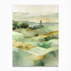 Los Angeles Golden Green Canyon Canvas Print