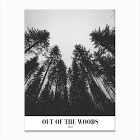 Taylor Swift Out Of The Woods 1989 Swifie Merch Black And White Canvas Print