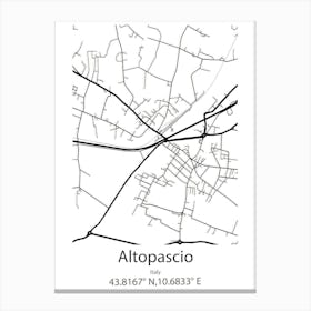 Altopascio,Italy Minimalist Map Lienzo