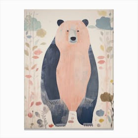 Playful Illustration Of Grizzly Bear For Kids Room 2 Canvas Print