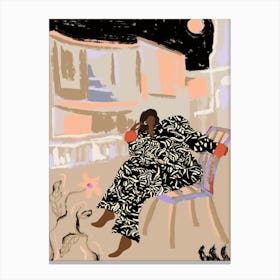Lady Under The Moon Canvas Print