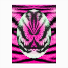 Siberian Tiger Fur Egg Pink 2 Canvas Print