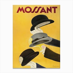 Mossant Hats Vintage Poster Canvas Print