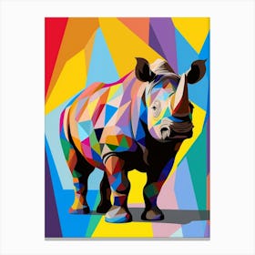 Rhinoceros Abstract Pop Art 2 Canvas Print