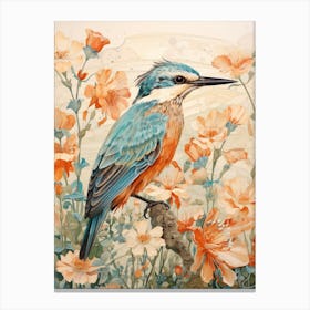 Kingfisher 2 Detailed Bird Painting Canvas Print