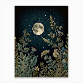 Moon In Forest Style William Morris 3 Canvas Print