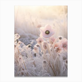 Frosty Botanical Anemone 1 Canvas Print