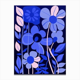 Blue Flower Illustration Lilac 5 Canvas Print