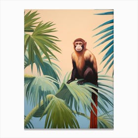 Capuchin Monkey 2 Tropical Animal Portrait Canvas Print