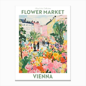 Vienna Flower Market Floral Art Print Travel Print Plant Art Modern Style Canvas Print