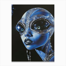 Surreal Female Blue Alien Canvas Print