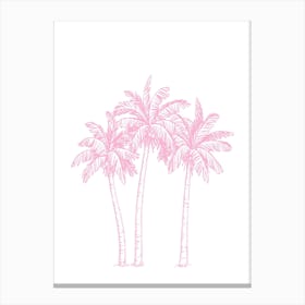 Pink Palm Trees Canvas Print