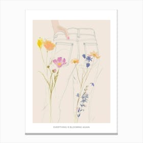 Everything Is Blooming Again Poster Jean Line Art Flowers 8 Canvas Print