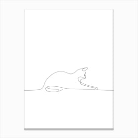 Continuous Line Drawing Of A Cat 1 Canvas Print