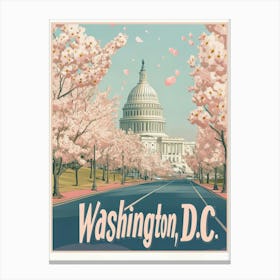 Aihrgdesign A Classic 1960s Travel Poster For Washington DC 2 Canvas Print