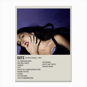 Guts By Olivia Rodrigo 2023 Poster Canvas Print