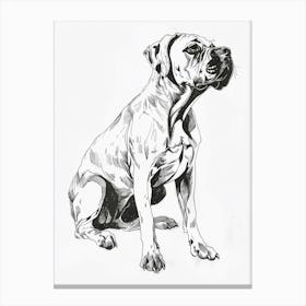 Bullmastiff Dog Line Sketch 3 Canvas Print