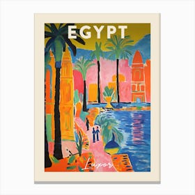 Luxor Egypt 2 Fauvist Painting  Travel Poster Canvas Print