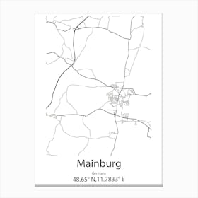 Mainburg,Germany Minimalist Map Canvas Print