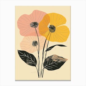 Hanoi Flower Market Boho Minimalist Style 1 Canvas Print