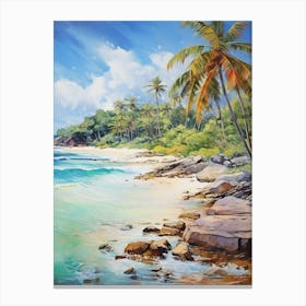 A Painting Of Anse Cocos, La Digue Seychelles 4 Canvas Print