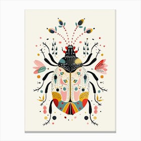 Colourful Insect Illustration Beetle 10 Canvas Print