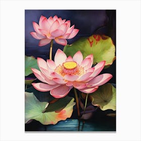 Lotus Flower Painting Canvas Print