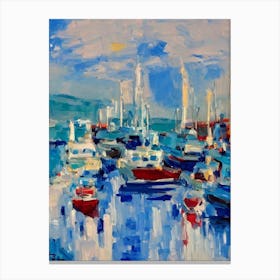 Port Of Larnaca Cyprus Abstract Block harbour Canvas Print