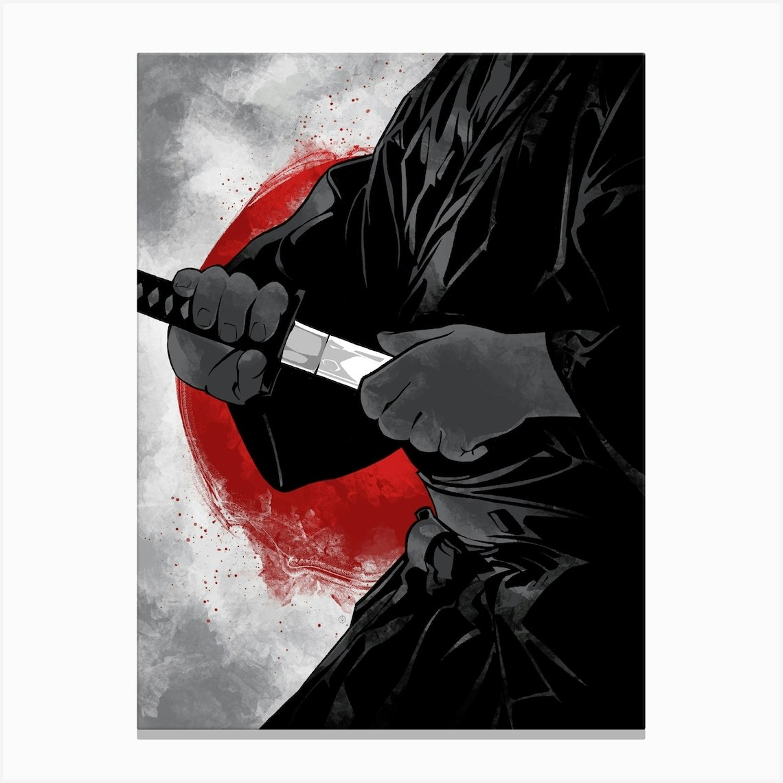 Samurai Warrior van Nikita Abakumov als poster, canvas print en meer