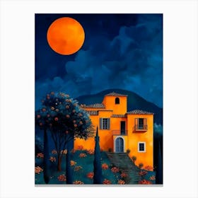 House At Night Canvas Print