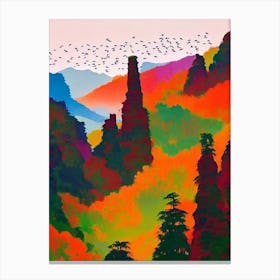 Zhangjiajie National Forest Park 1 China Abstract Colourful Canvas Print