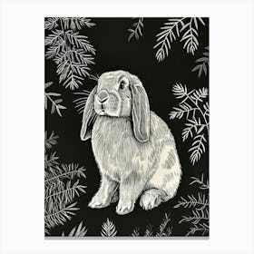French Lop Rabbit Minimalist Illustration 1 Canvas Print