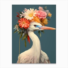 Bird With A Flower Crown Egret 4 Canvas Print