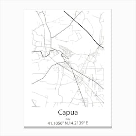 Capua,Italy Minimalist Map Canvas Print