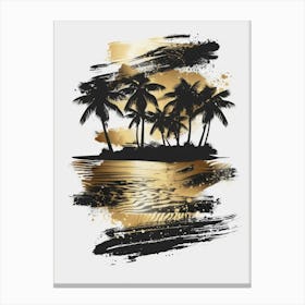 Golden Palm Trees Canvas Print