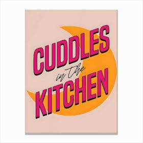 Cuddles In The Kitchen Living Room Canvas Print