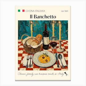 Il Banchetto Trattoria Italian Poster Food Kitchen Canvas Print