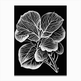 Purslane Leaf Linocut 3 Canvas Print