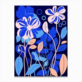 Blue Flower Illustration Honeysuckle 2 Canvas Print