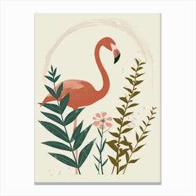 Jamess Flamingo And Oleander Minimalist Illustration 1 Canvas Print