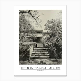 The Blanton Museum Of Art Austin Texas Black And White Drawing 2 Poster Canvas Print