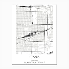 Cicero,United States Minimalist Map Canvas Print