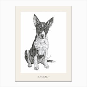 Basenji Dog Line Sketch 2 Poster Canvas Print