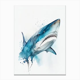 Repeat Shark Pattern 5 Watercolour Canvas Print