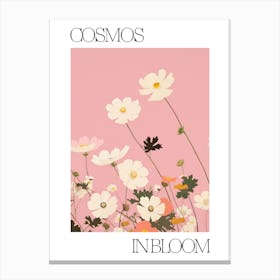 Cosmos In Bloom Flowers Bold Illustration 4 Canvas Print