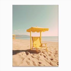 Yellow Beach Chair Summer Photography Canvas Print