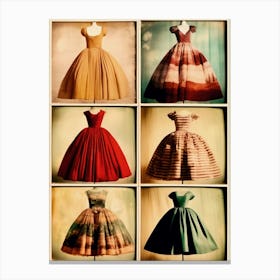 Collage Of Vintage Couture Dresses Canvas Print