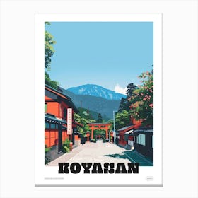 Koyasan Japan 4 Colourful Travel Poster Canvas Print